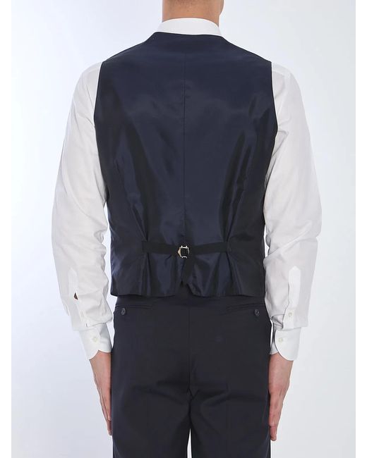 Tagliatore Blue Wool Vest for men