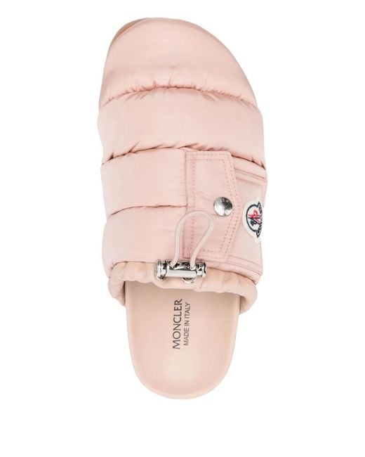 Moncler Pink Padded Slippers