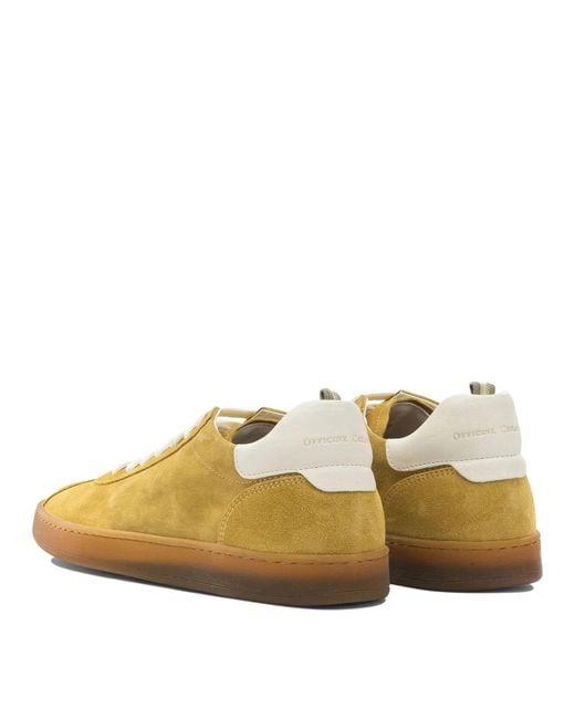 Officine Creative Yellow Leather Rubber Sneakers for men