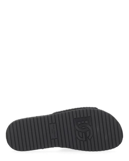 Dolce & Gabbana Black Dolce & Gabbana Cotton Leather Flats for men