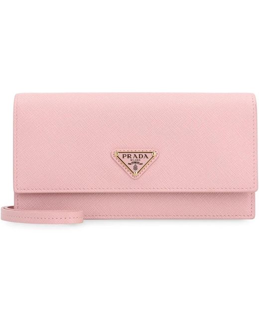 Prada Pink Leather Mini Crossbody Bag