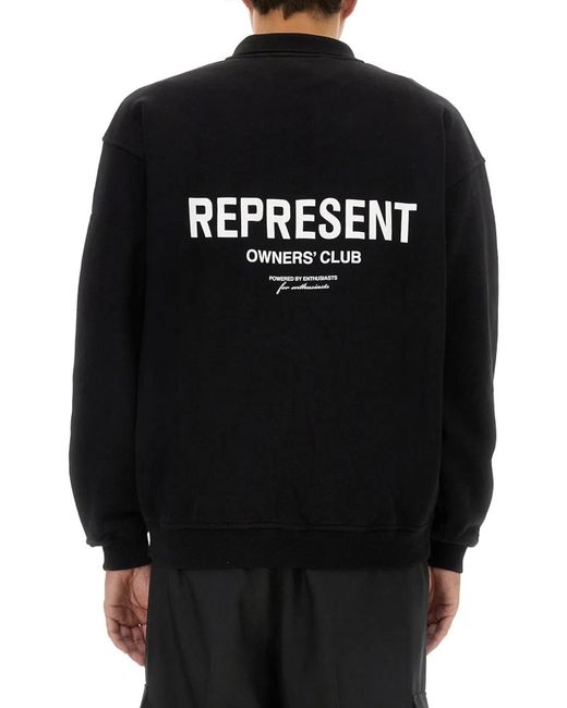 Represent Black Polo With Logo for men