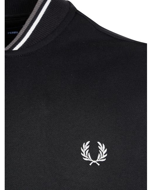 Fred Perry Black Zip Through Sweatshirt for men