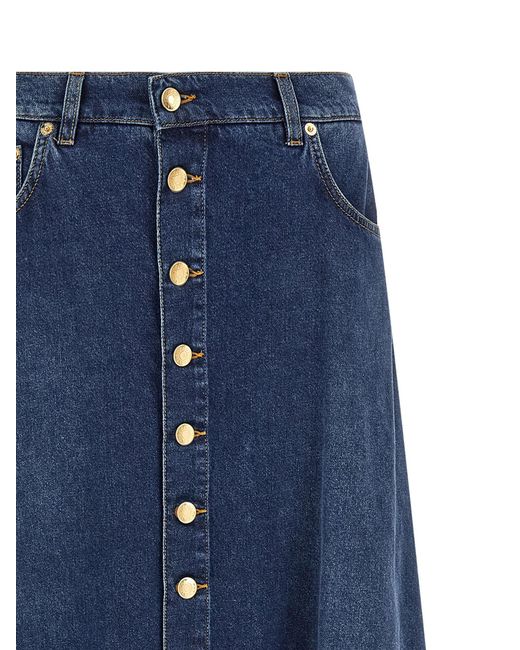 Dolce & Gabbana Blue Cotton Mini Skirt