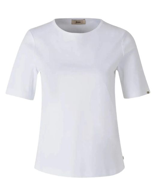 Herno White Cotton T-Shirt With Logo Buttons On The Sides