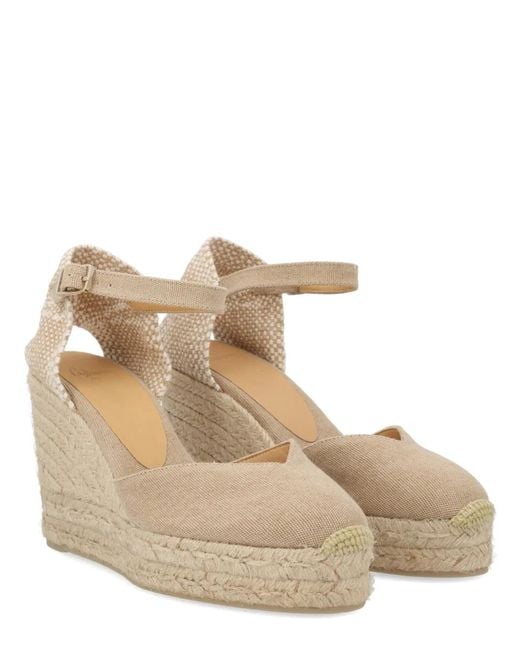 Castaner Natural Castañer Cotton Leather Heel