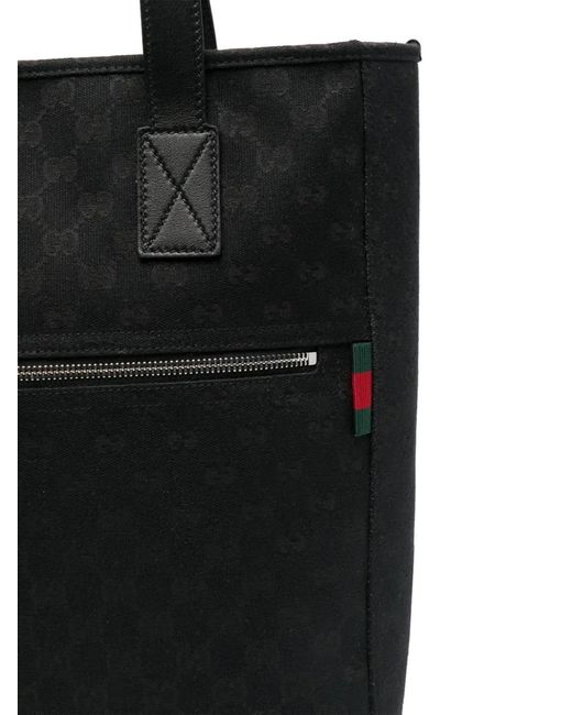 Gucci Black Gg Fabric Shopping Bag for men