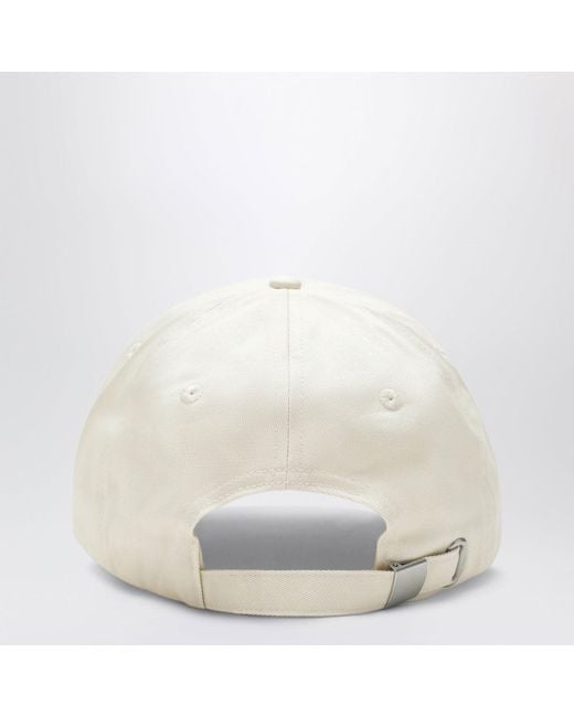 Anine Bing White Jeremy Cream Cotton Baseball Cap