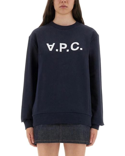 A.P.C. Blue Sweatshirt "Standard Grand Vpc Gots"