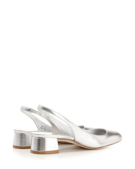 Stuart Weitzman White Vivienne 35 Slingbac;Slv;5.5 C