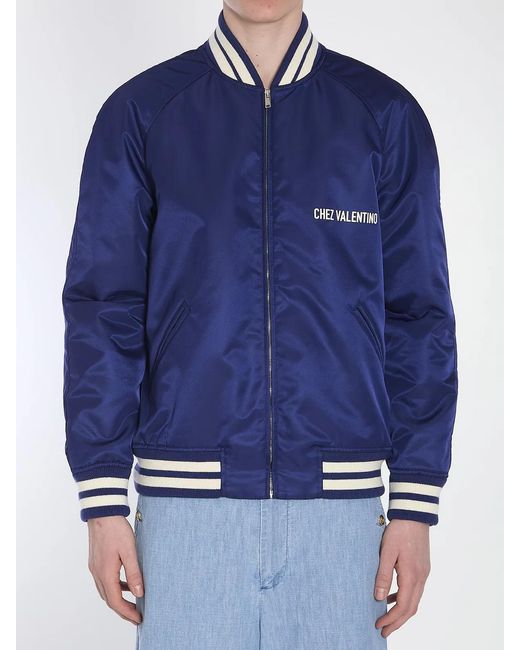 Valentino Garavani Blue Chez Bomber for men