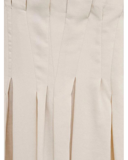 Khaite White Claude Linen Blend Midi Dress