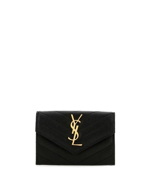 Saint Laurent Black Portafoglio Envelope Cassandre Small