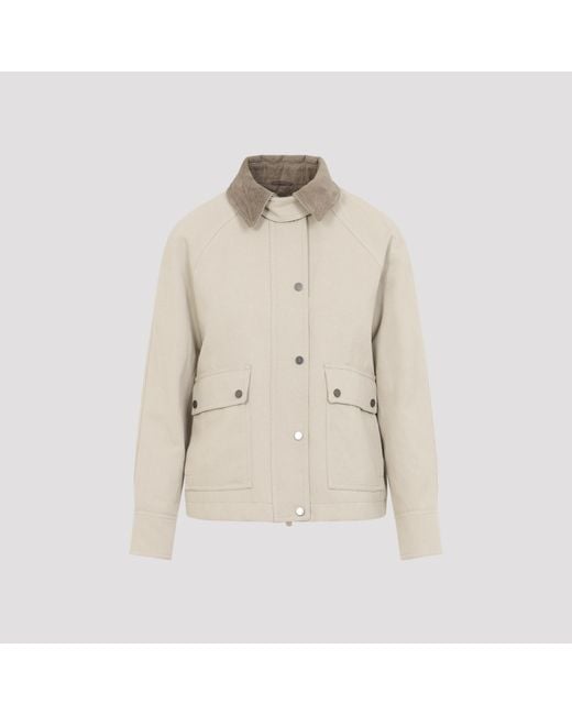 Brunello Cucinelli Natural Cotton-Linen Canvas Jacket