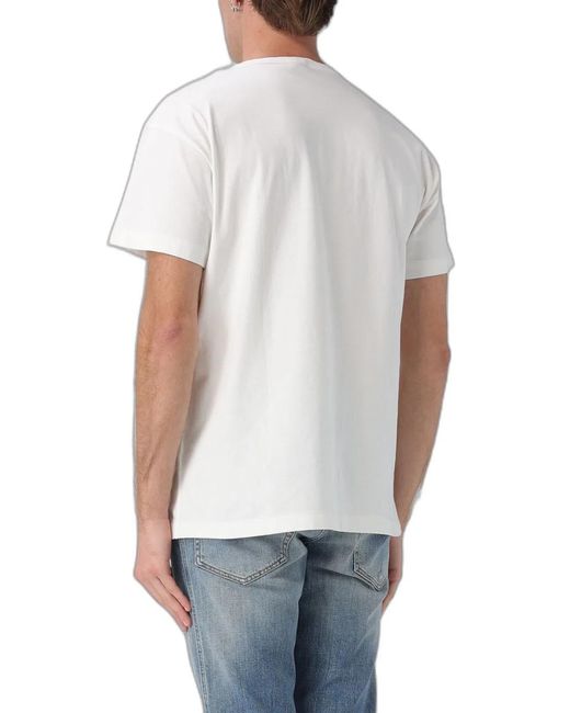 DIESEL White Norm Cotton T-Shirt With Oval D for men