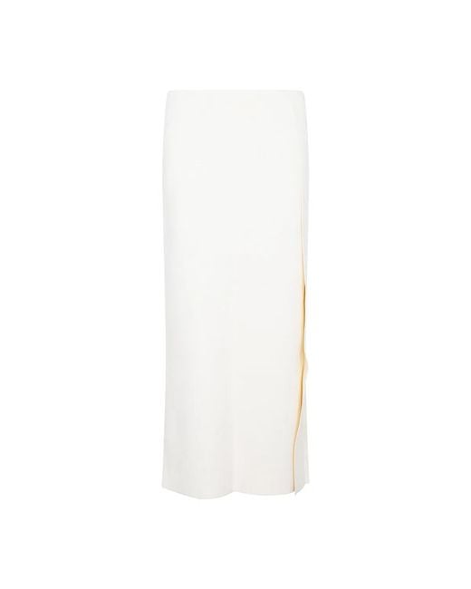 Jil Sander White Ivory Viscose Blend Skirt