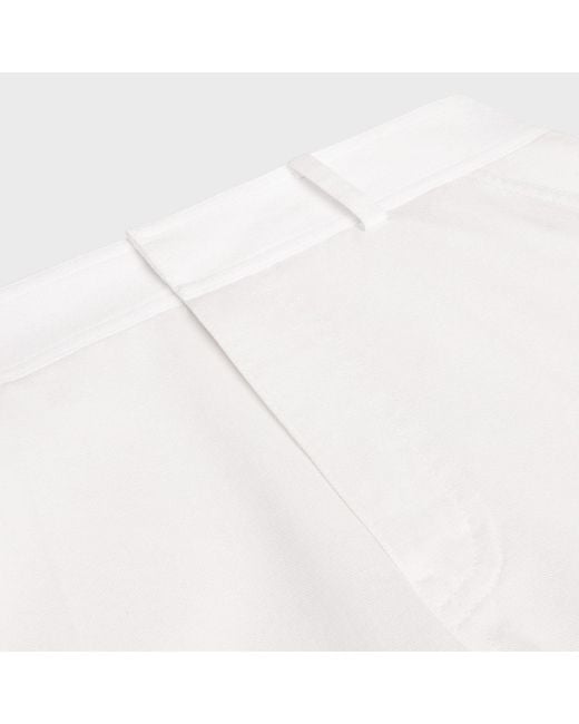 Céline White Triomphe-Embroidered Trousers