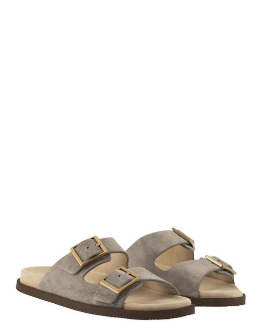 Brunello Cucinelli Brown Urban Slides for men