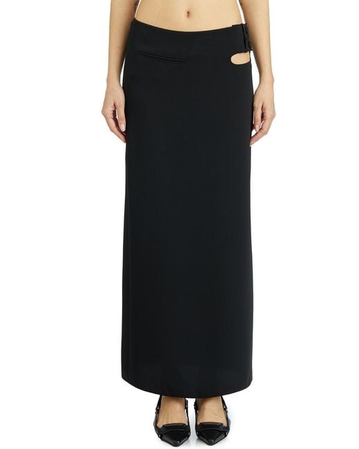 Courreges Black Long Tech Loop Skirt