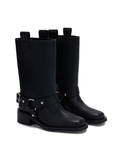 Ganni Black Stivale Biker