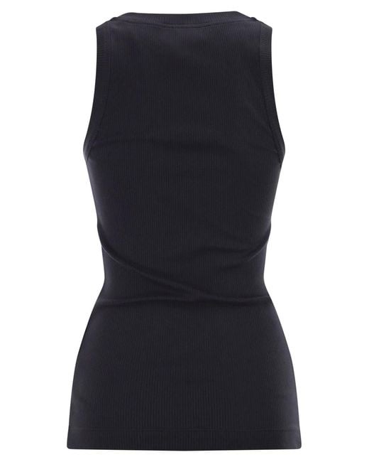 Brunello Cucinelli Black Sleeveless Ribbed Top