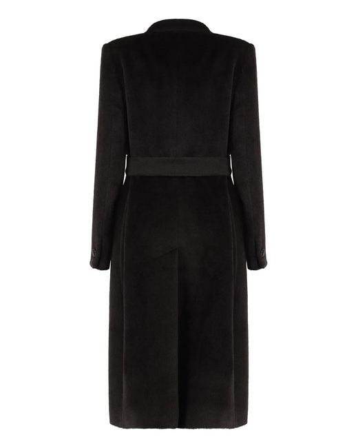 0205 Tagliatore Black Faux Fur Coat