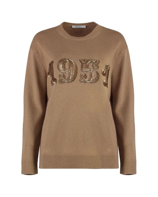 Max Mara Brown Plata Wool And Cashmere Sweater