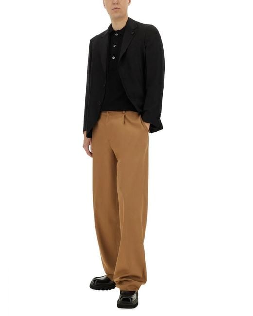 Lardini Black Organic Cotton Polo Shirt for men