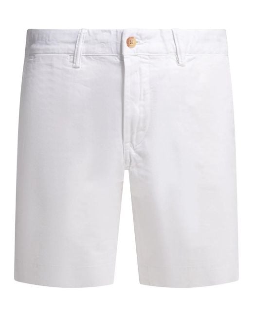 Polo Ralph Lauren White Classic Bermuda Trousers for men