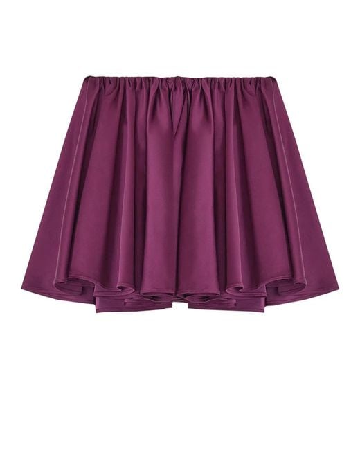 Ganni Purple Bordeaux Acetate Blend Skirt