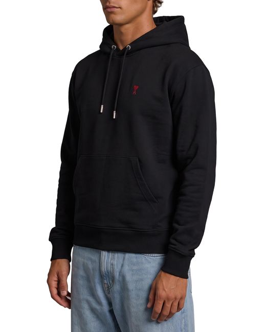 AMI Black Ami De Coeur Hoodie for men