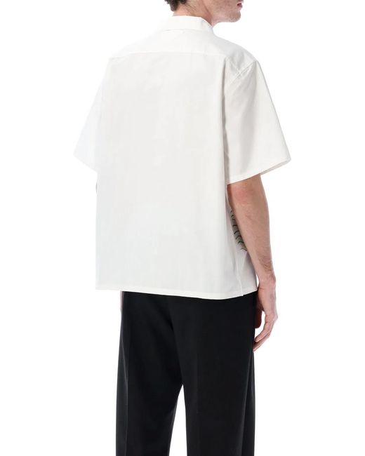 Prada White Graphic Print Shirt for men