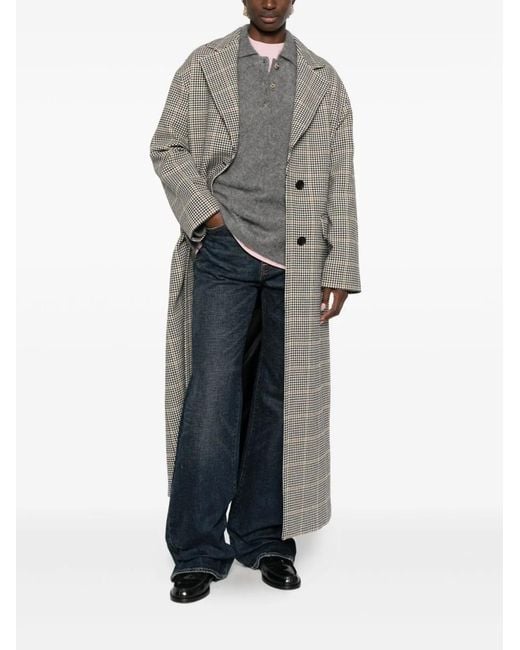 Tagliatore Gray Wool Single-Breasted Coat