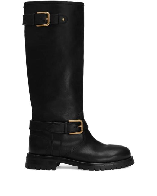Dolce & Gabbana Black Dolce & Gabbana Leather Flat Shoes