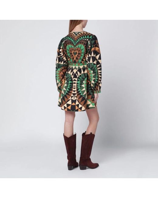 Farm Rio Multicolor Heart Deco Mini Dress