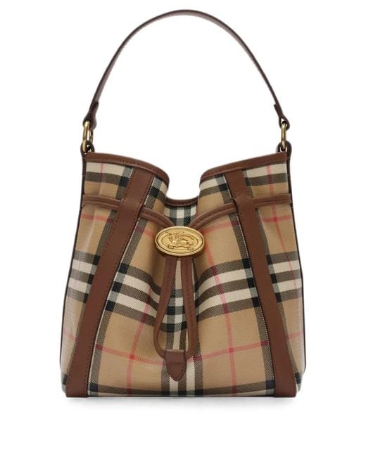 Burberry Brown Mini Check Bucket Bag