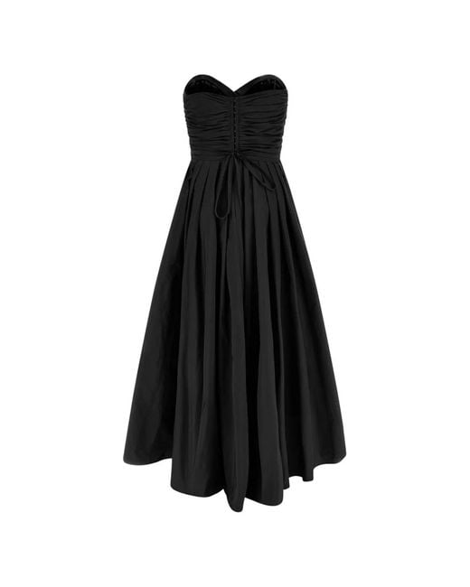 Pinko Black Gathered A-Line Belted Dress