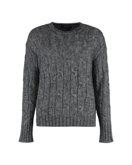 Max Mara Gray S Max Mara Cabaret Cotton Blend Crew-Neck Sweater