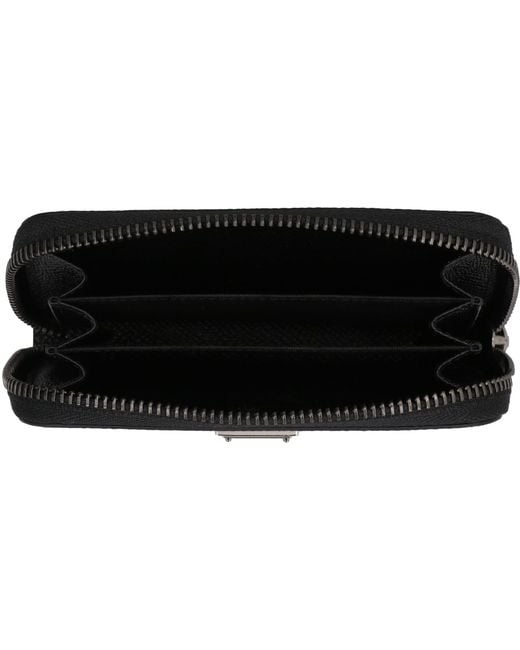 Dolce & Gabbana Black Vitello Leather Wallets for men
