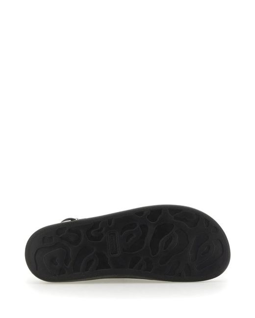 McQueen Black Leather Sandal for men