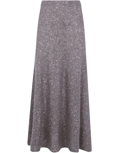 D.exterior Gray Soft Alpaca Flared Skirt