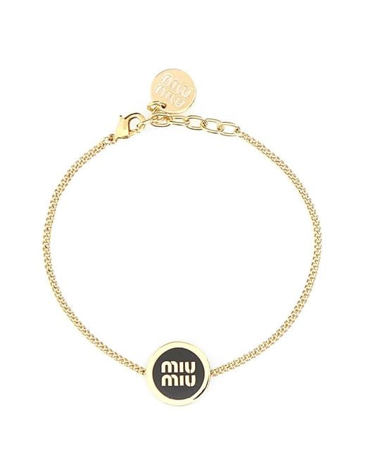 Miu Miu Metallic Enameled Metal Bracelet