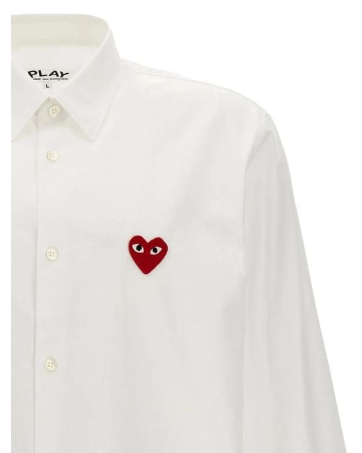 COMME DES GARÇONS PLAY White Heart Cotton Shirt for men