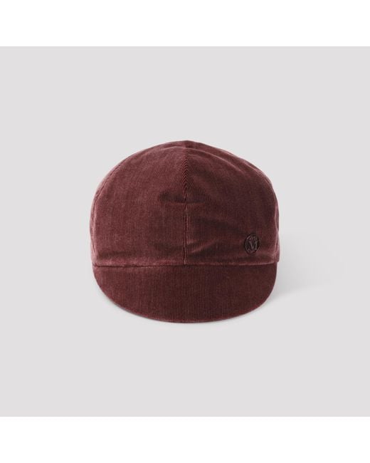 Maison Michel Red Burgundy Emy Vizor Hat