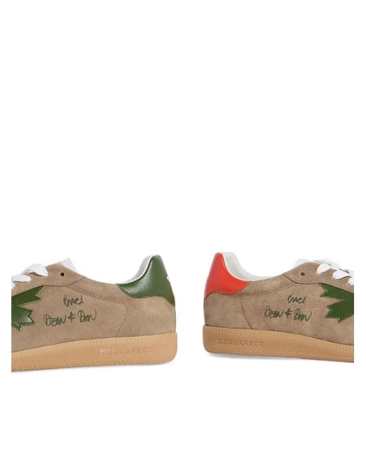 DSquared² Natural Leather Maple Leaf Sneakers for men