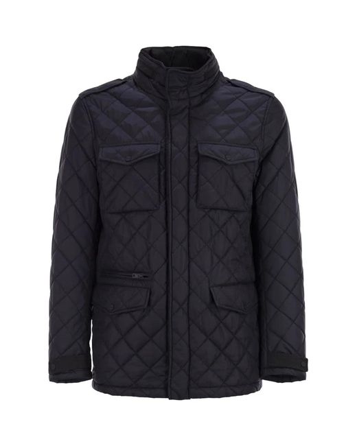 Herno Blue Field Jacket With Diamond Quilting for men