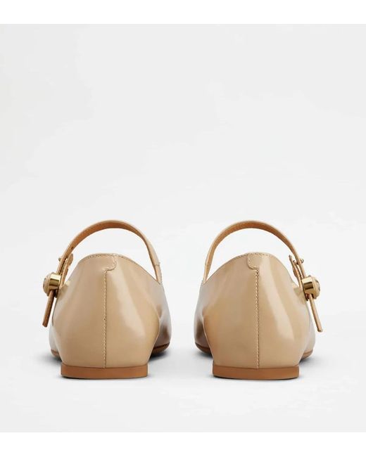 Tod's Natural Gomma Flat 23L Cinturino Bott