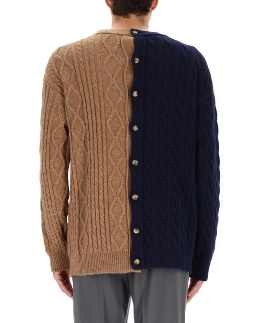 Moschino Couture Blue Bicolor Caridigan for men