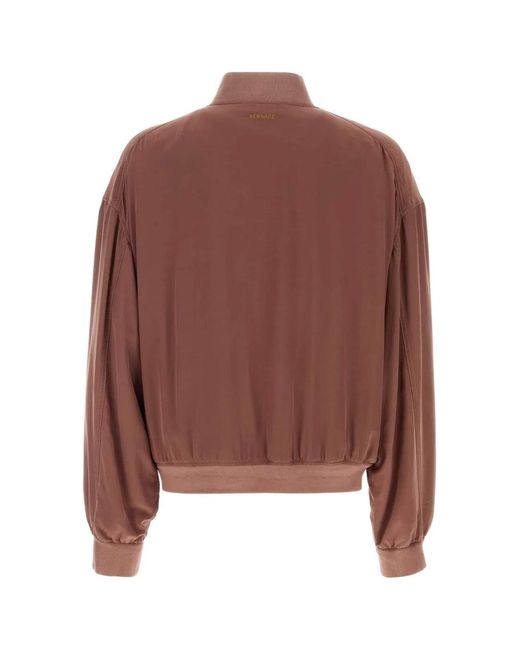 Versace Brown Solid Bomber Jacket for men