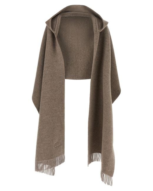 Brunello Cucinelli Natural Hooded Scarf